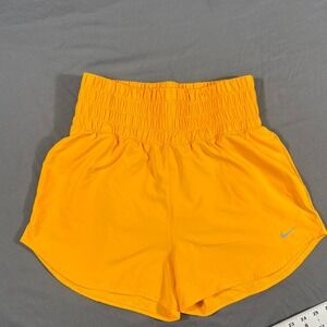 Nike Dri-FIT Running Shorts Medium Yellow Orange Lined Athletic Gym Women